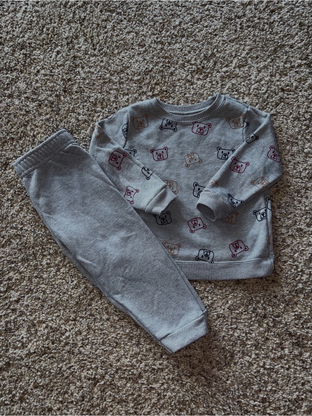 Garanimals Gray Sweatshirt & Joggers with Multicolor Bear Faces